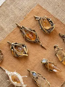 Alchemist Heart Brazilian Citrine Wire Wrapped Pendant Handmade Copper Wire High Vibration Crystal One of a Kind