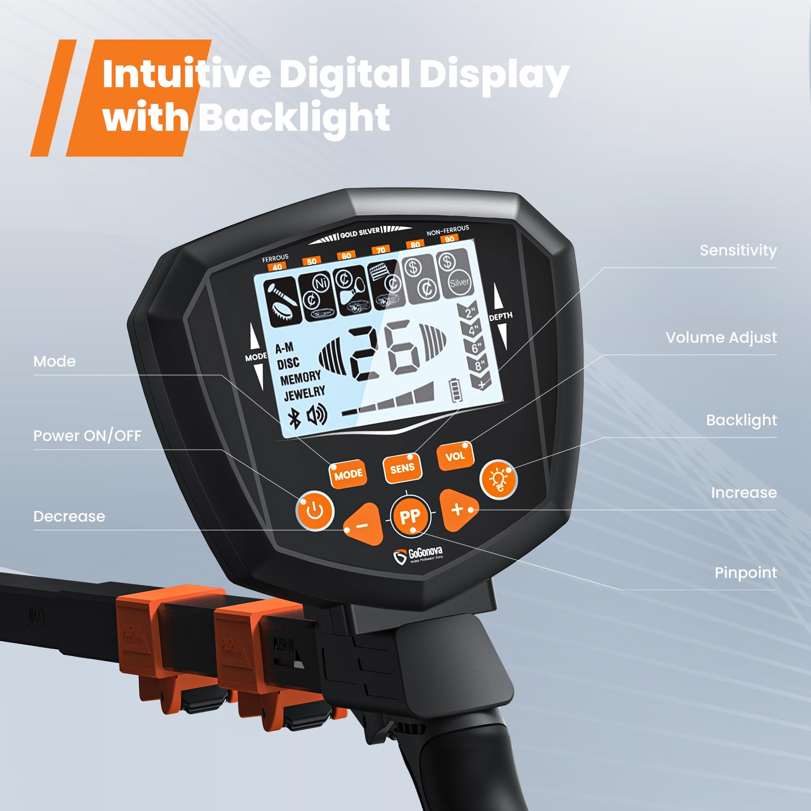 【Spring Treasure Hunt】GoGonova Waterproof Metal Detector for Adults & Kids with 8" Search Coil All Metal & Disc Modes Portable Tool Kit Adjustable Stem IP68 Rating Lightweight Design LCD Display Durable Shovel Anti-interference Headphones 【Spring Treasure Hunt】GoGonova Waterproof Metal Detector for Adults & Kids with 8" Search Coil All Metal & Disc Modes Portable Tool Kit Adjustable Stem IP68 Rating Lightweight Design LCD Display Durable Shovel Anti-interference Headphones