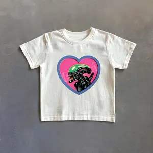 Vintage Alien Graphic Baby Tee, Retro Xenomorph Tshirt, 90s Style Tee