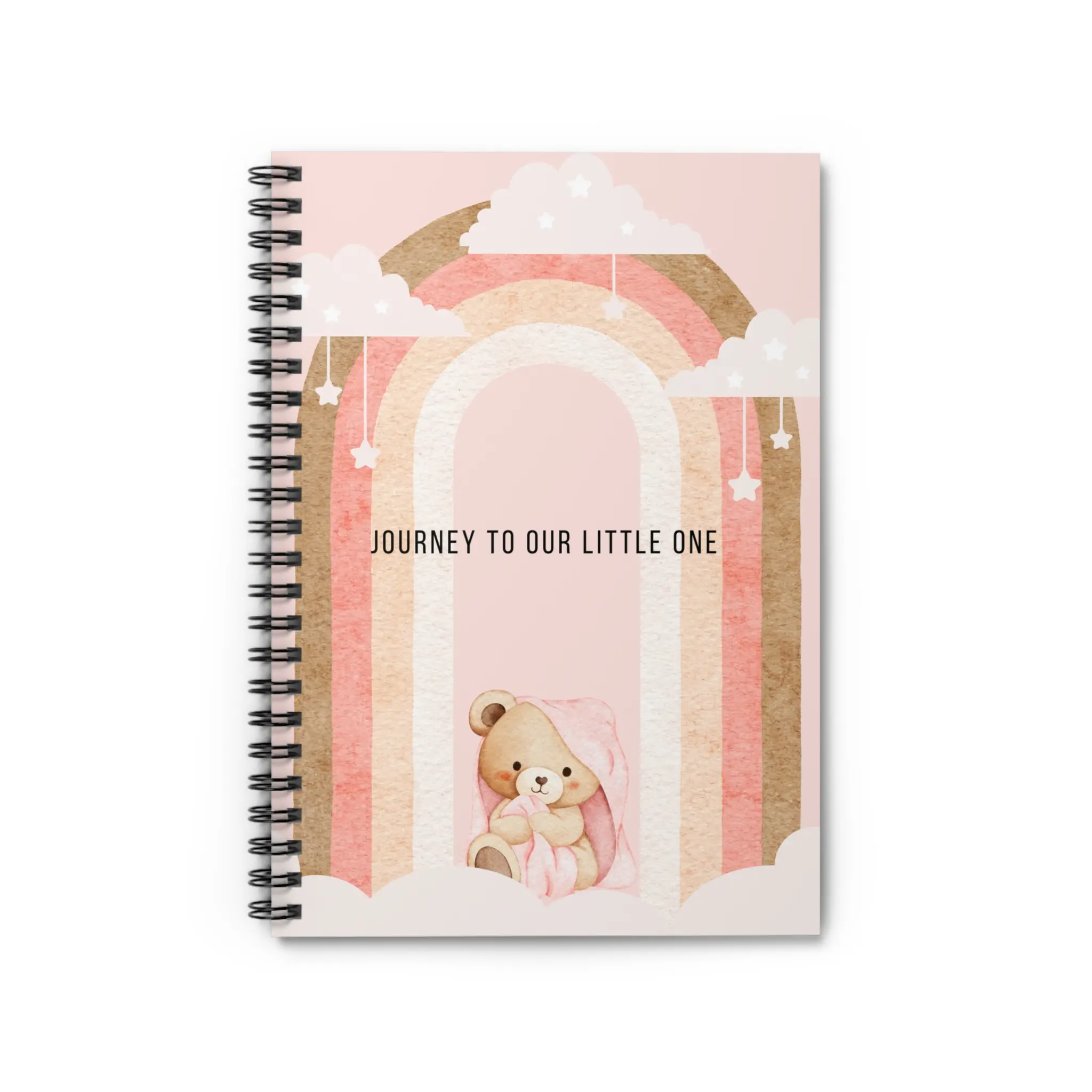 Teddy Bear Rainbow Journey Spiral Notebook | Ruled Journal