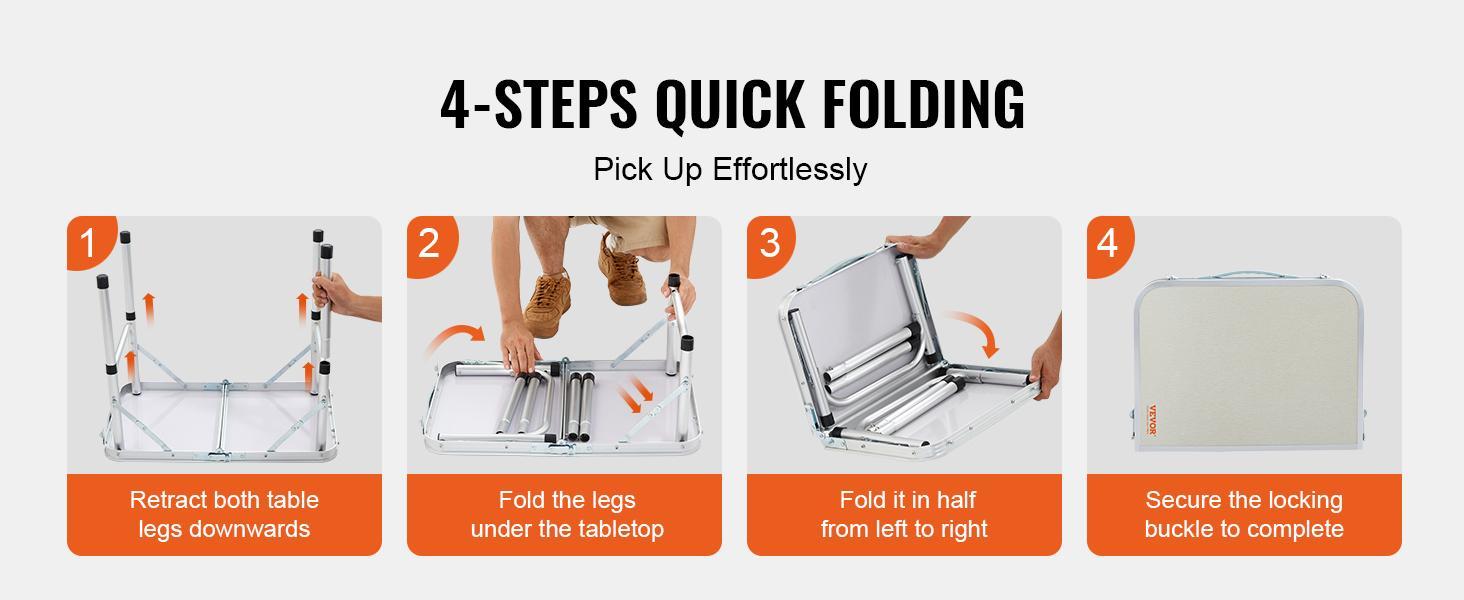 VEVOR Folding Camping Table, Adjustable Height Outdoor Portable Side Tables, Lightweight Fold Up Table, Aluminum & MDF Ultra Compact Work Table, For Cooking, Beach, Picnic, Travel, 24x16 inch, Silver VEVOR Folding Camping Table, Adjustable Height Outdoor Portable Side Tables, Lightweight Fold Up Table, Aluminum & MDF Ultra Compact Work Table, For Cooking, Beach, Picnic, Travel, 24x16 inch, Silver