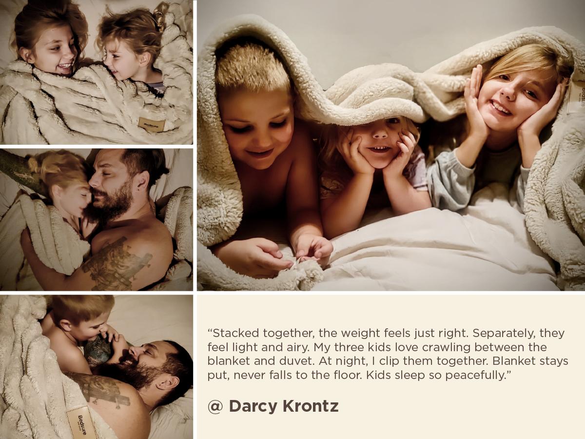 【Spring Glow Up】Bedsure 6 Pieces Gentlesoft 2-in-1 Comforter Set and Detachable Fluffy Blanket,  All Season , SnapTech Design for Space Saving