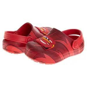 Josmo Cars Clog Sandal Waterproof Slip-On Slides for Boys - Lightning McQueen Closed Toe Clogs with Backstrap (Sizes: 5-10 Toddlerss)