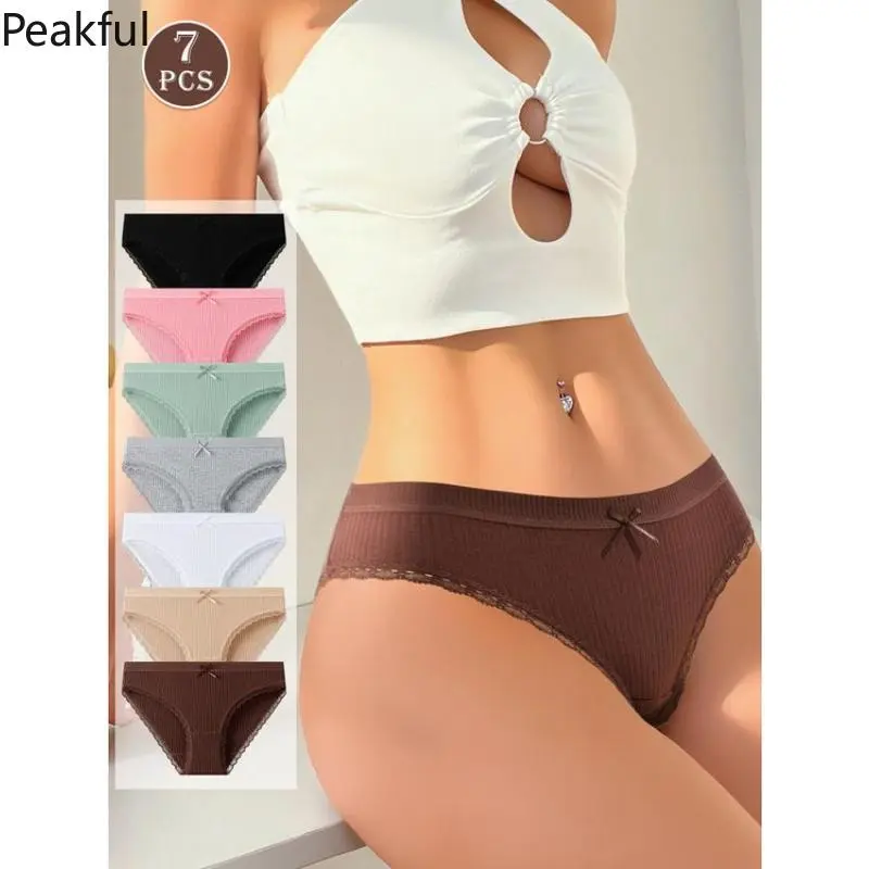 Women’s Lace Cotton Bikini Panties – Stretchy, Breathable, and Soft Underwear, Comfortable Lightweight Lingerie for Everyday & All-Season Use