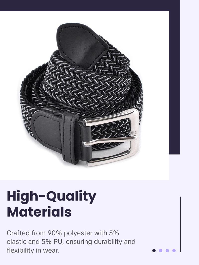 Belt - Stretch, Two-toned Braided & Elastic