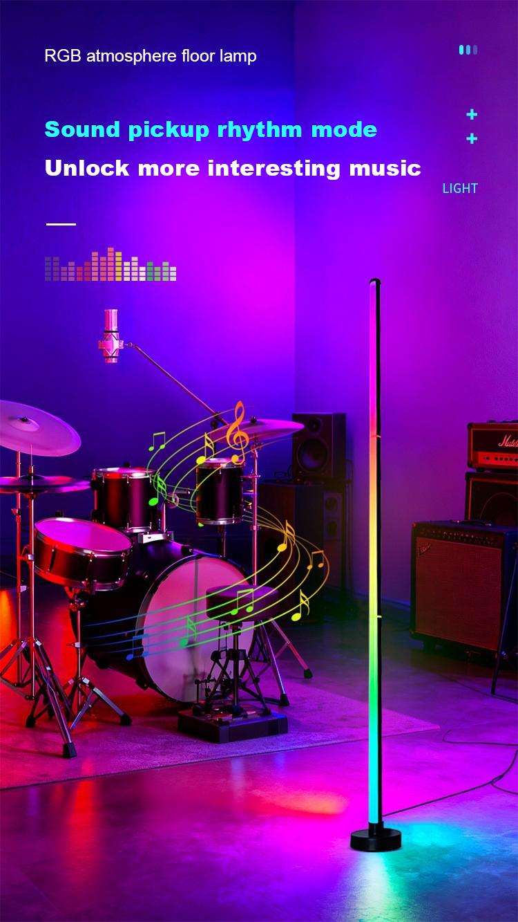 RGBIC Floor Lamp Basic, LED Corner Lamp Works with Alexa, 1000 Lumen Smart Modern Floor Lamp with Music Sync and 16 Million DIY Colors, Color Changing Standing Lamp for Bedroom Living Room Black