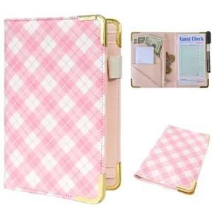 Server Book for Waitress Cute Receipt Holder Zipper Pocket Organizer