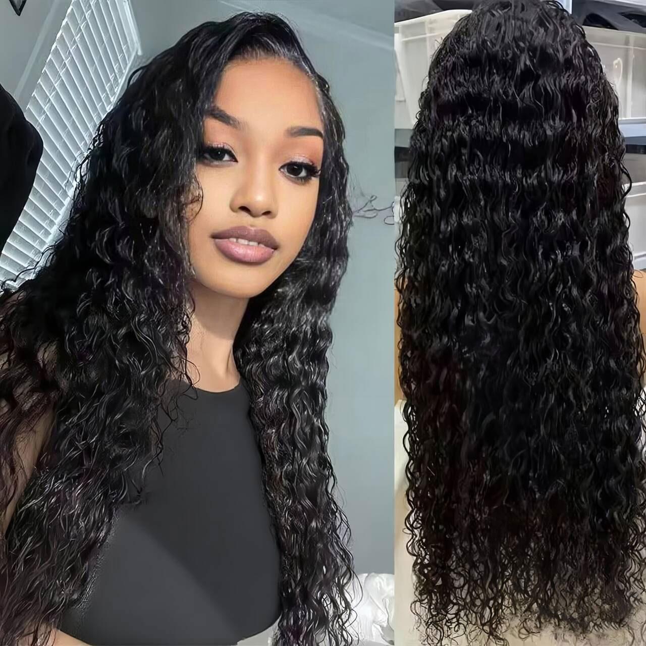 Deep Wave 9x6 Glueless Human Hair Wigs b Brazilian Natural Color 5x5 Hd Lace closure usure Wig For Black Women Pre Plucked Easy to Wear Loose Deep Wave glueless Wig