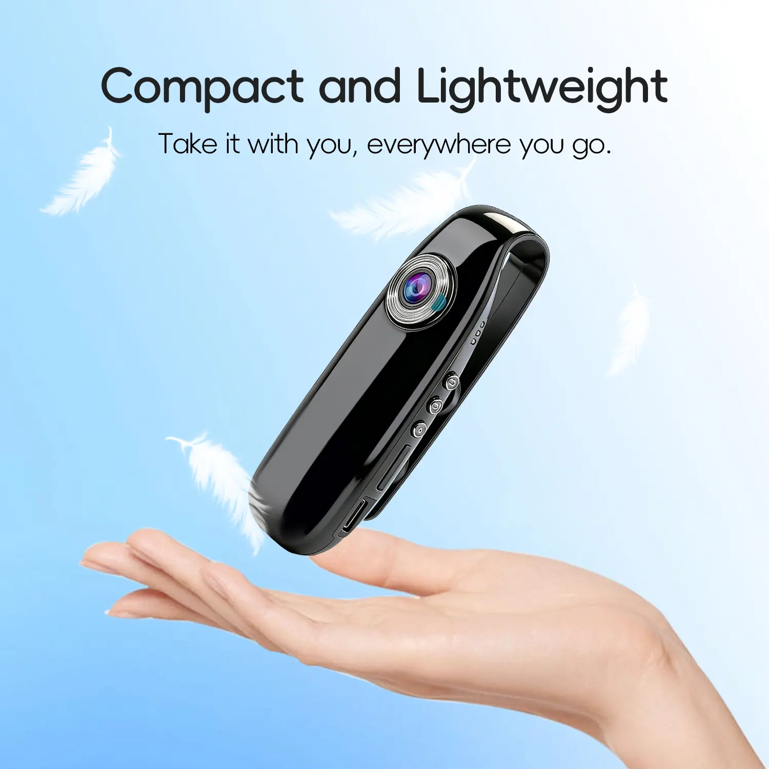 Mini Clip 1080P HD Portable Video Recorder with Motion Detection, Wearable Clip-On Design, USB Rechargeable Pocket Recorder with TF Card Support for Travel Outdoor Activities