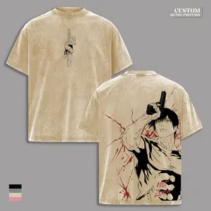 Toji Fushiguro Sorcerer Killer Vintage Washed Tee – Jujutsu Kaisen Anime Graphic T-Shirt, Oversized Heavy Cotton Heavenly Restriction Manga Streetwear Gym Shirt, Hidden Inventory Arc Unisex Fan Gift