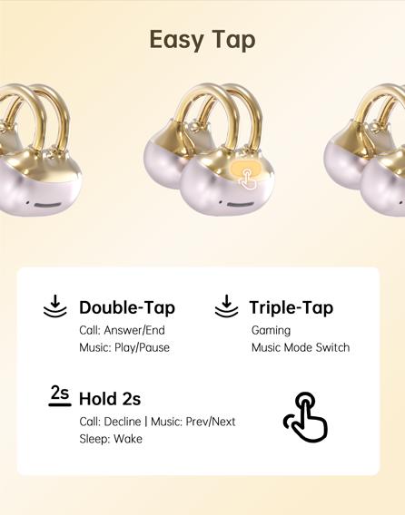 SoundAI FairyClip A3 Wireless Earbuds Hi-Fi Sound Bluetooth 4.0 30-Hour Battery Leak-Proof Privacy Perfect Gift for Him/Her