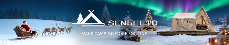 SENLEETO Luxury 129 sq ft Inflatable Camping Tent for 8-10 People Waterproof Blow-Up House with Rainfly Insulated Tents