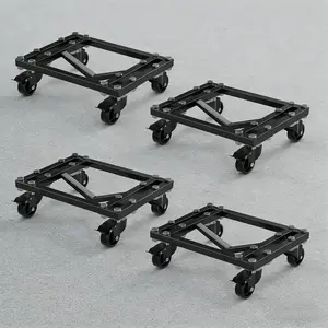 Garvee Car Dolly Set of 4, 6000 LBS Car Wheel Dolly, Car Moving Cart with Brakes, Heavy-Duty Iron Vehicle Dolly with Lockable Swivel Casters, Double V-Shaped Design Tire Skates Vehicle Movers for Moving Cars
