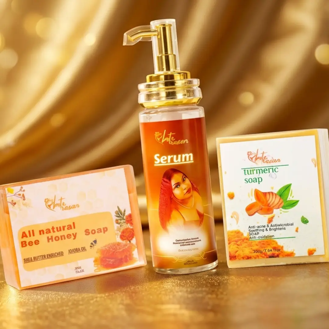 fayahut Golden Glow 3-Piece Skin Care Set with Turmeric & Honey - Nourishing Remedy for Dark Spots to Smooth and Hydrate Skin, Restore, Daily, Radiant, Skin Care Sets