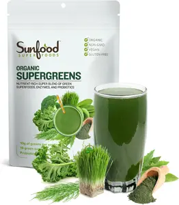 Organic Super Greens Powder with Chlorella and Spirulina, Daily Green Juice Blend for Gut Health and Digestion, Easy Vegetable Smoothie Drink Mix for Energy, Wellness and Clean Nutrition at Home