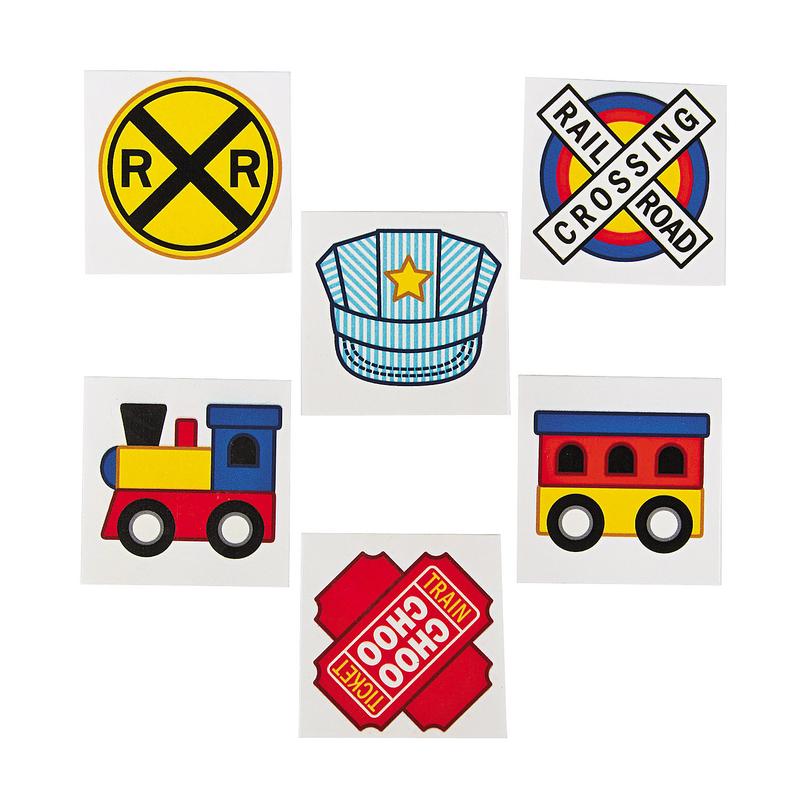 Bulk 72 Pc. Train Party Temporary Tattoos