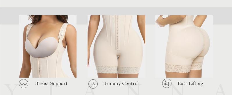 YIANNA Fajas Colombianas Moldeadoras Shapewear Tummy Control Butt Lift contouring Garment with Bones