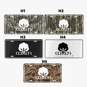Cotton Farm Old School Bottomland Camo License Plate – Durable Aluminum with 4 Pre-Drilled Holes, Perfect Gift Ideas, made in USA, Car Truck Tag