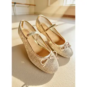 Versailles Gold Mesh Mary Jane Flats