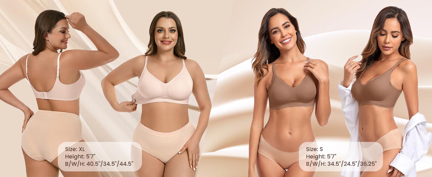 OEAK Womens Seamless Jelly Bra No Underwire Comfort Push Up Bras Buttery Soft Wireless Full Coverage Sport Everyday Bra