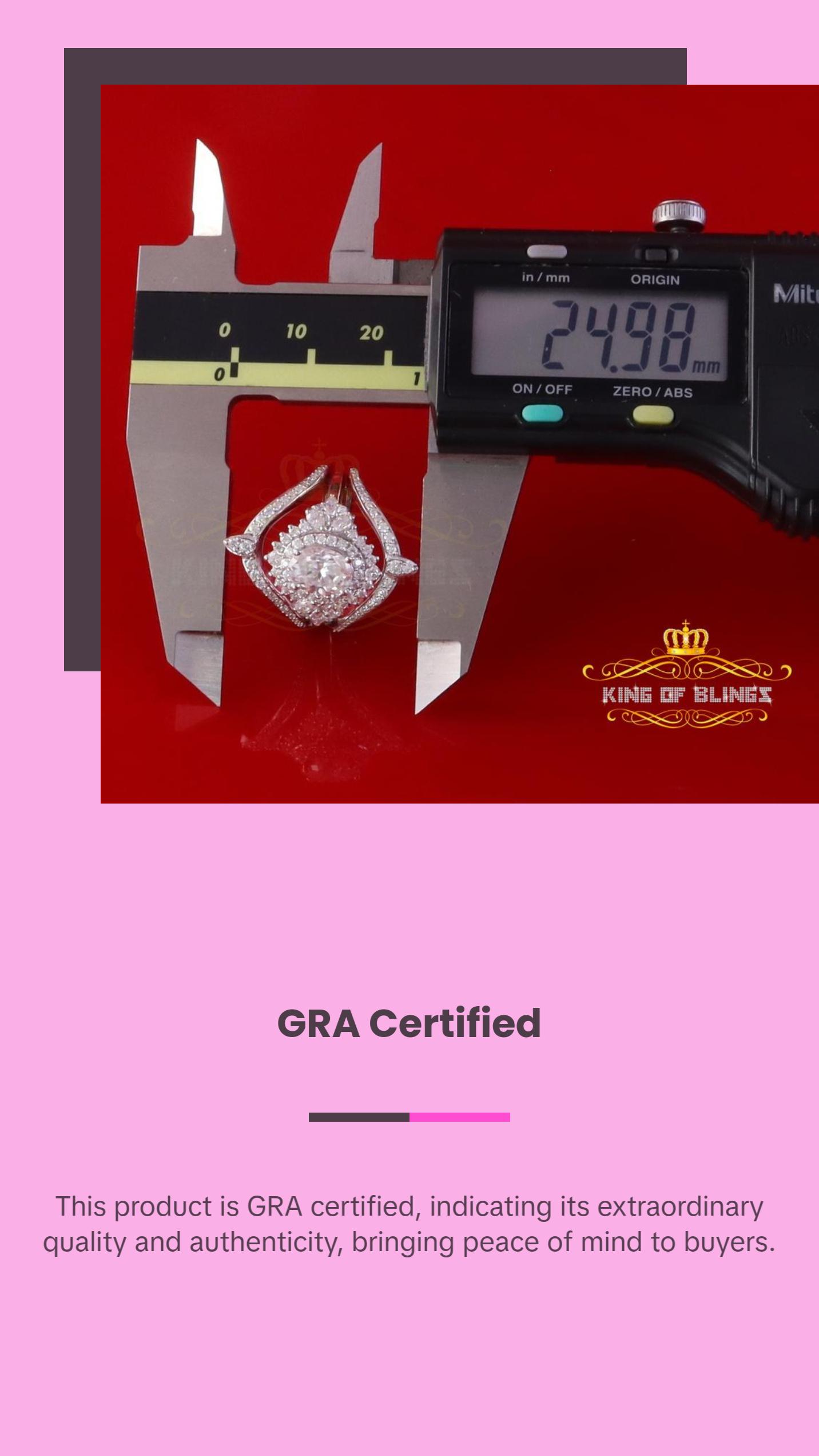 King Of Blings Solitaire Enhancer Guard Wrap Ring Insert SZ7 925 White Silver 3CT Moissanite