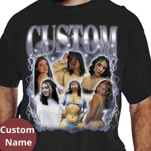 Personalized Girlfriend Face Shirt – Custom Photo Collage Tee, Funny Romantic Gift for Boyfriend, Anniversary Couple Shirt