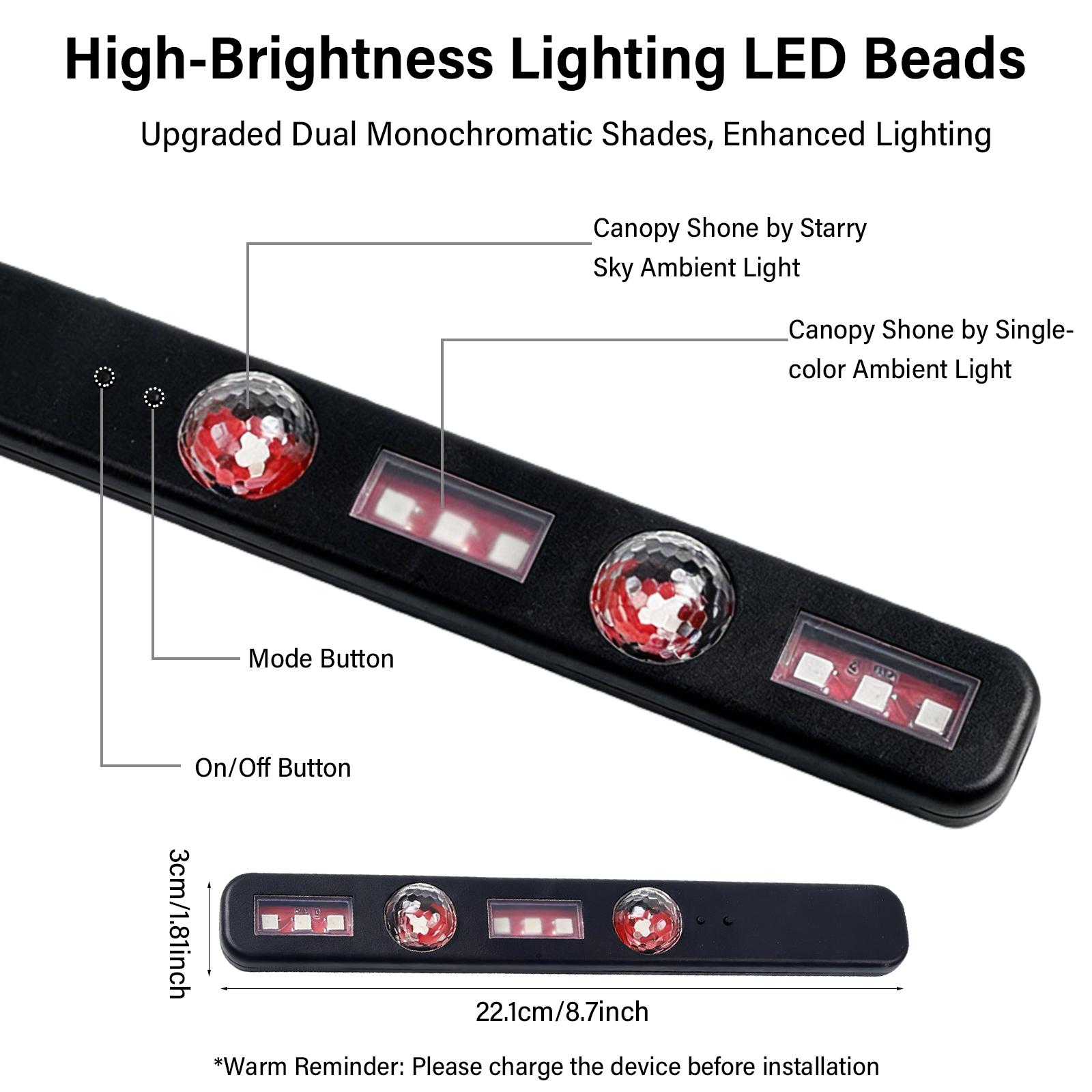 Car Foot Atmosphere Light Car LED Lights, Smart Car Interior Lights with App Control, RGB Lights with DIY Mode and Music Mode, 2 Lines Design LED Lights for Cars with Car Charger, 12V Car Accessories Carconversion