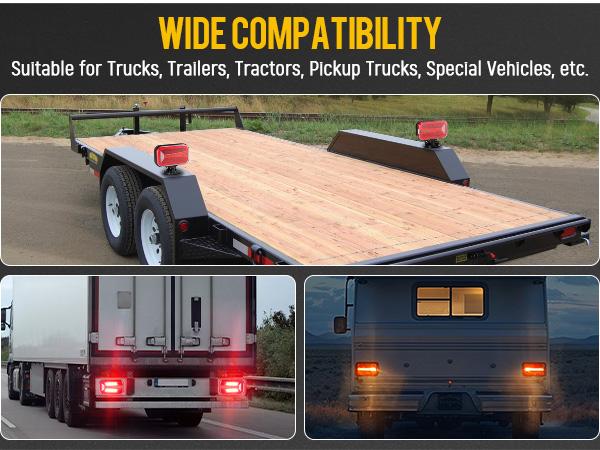 Partsam Wireless LED Trailer Light Kit Portable Magnetic Rectangle Stop Turn Reverse License Towing Tail Lights w Metal Bracket 7 Pin Plug for Trucks Trailers 12 -24V IP67 Waterproof