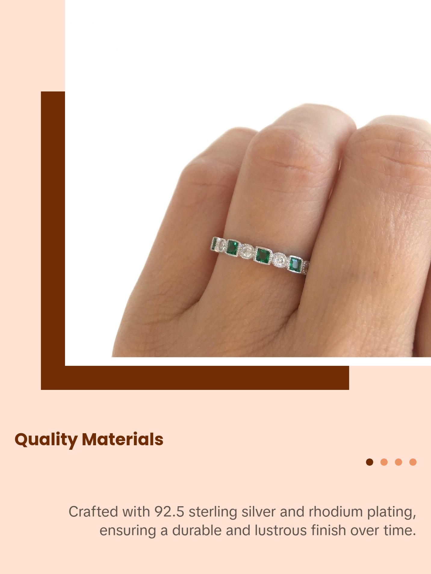 Green Emerald Art Deco Band