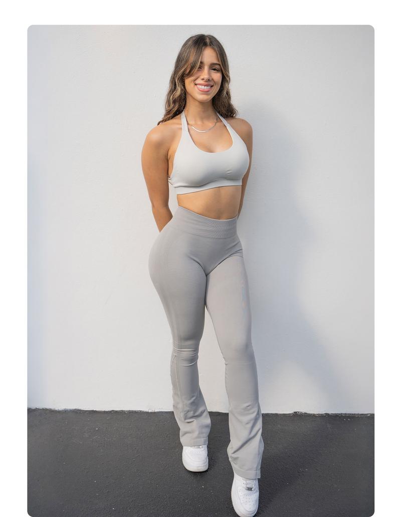 YEOREO Mini Flare Leggings Womens Workout Butt Lifting Legging Hidden Scrunch Seamless Impact Lilliean Yoga Pants