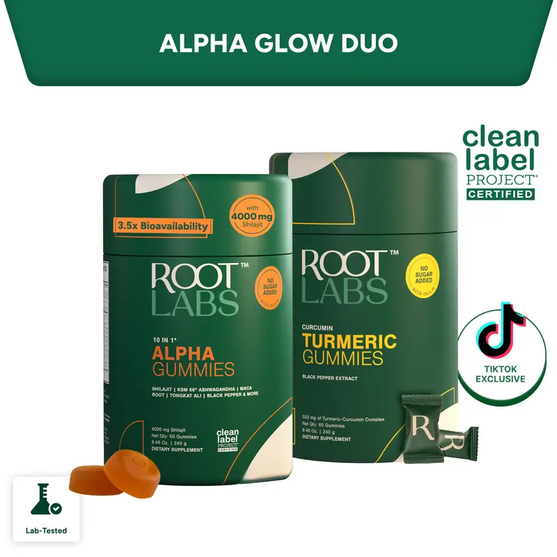 The Glow Duo | Alpha 10-in-1 + Curcumin Turmeric Gummies | New Year New Me Edition | Energy, Antioxidant Support & Daily Balance | Start 2026 Strong