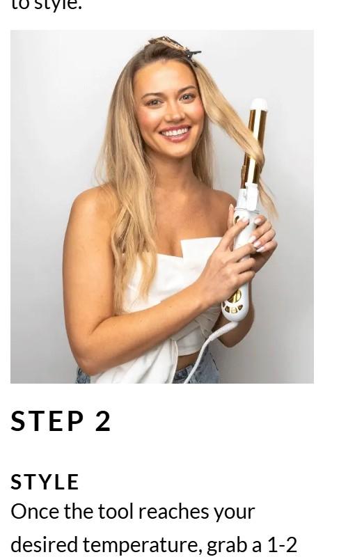 FoxyBae Pearl Gold 1.25" Twirl Boss Rotating Curler -  Automatic Curling Iron With Titanium Barrel, Auto Rotating Hair Curler For Fast, Smooth, Silky, Long-Lasting Curls