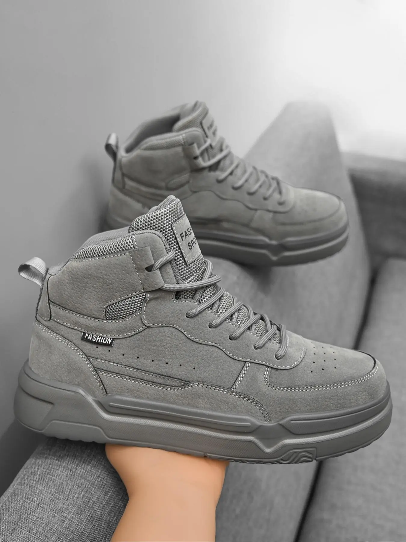 Men's Trendy High Top Sneakers, Soft Sole Lightweight Comfortable Breathable Shoes, Youth Casual Couple Sports Shoes, Simple Running Shoes, Athletic Shoes, Workout Sneakers, Pu Textile Sneakers, Fashion Athletic Sneaker, Sporty Sneakers, Footwear Sneakers