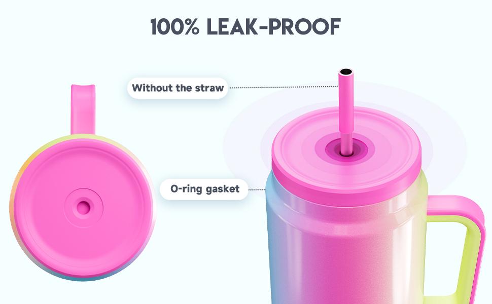 Meoky [Live Exclusive] 50 oz Tumbler with Handle and Straw, Stainless Steel Vacuum Insulated Tumbler with Lid and Straw, Keeps Cold for 36 Hours, 100% Leak-proof, BPA-Free, Non-slip Base,Vacuumflask Drinkware