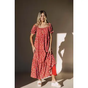 Bella Maxi Dress in Red