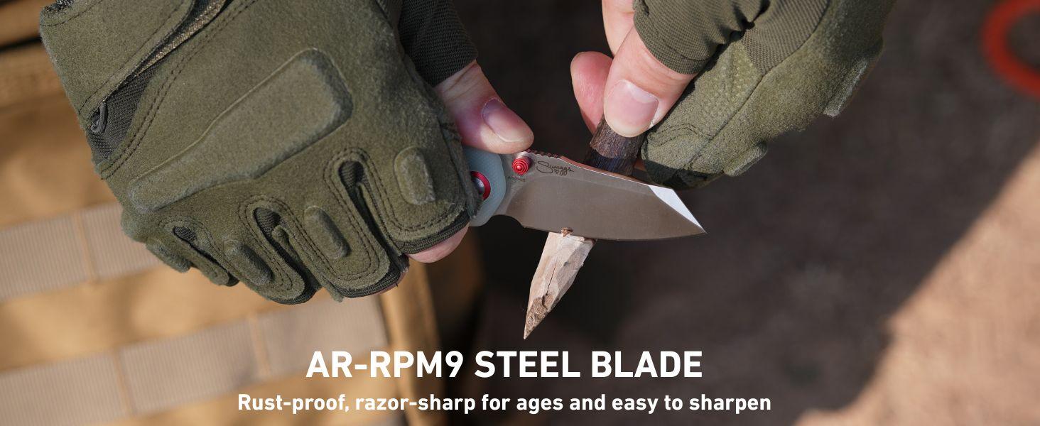 CJRB Maileah Pocket Knife with 2.39” AR-RPM9 Steel, G10 Handle, Ideal for Outdoor Tool Knife, FathersDayGift, Survival Tools, and Self-Defense for Women