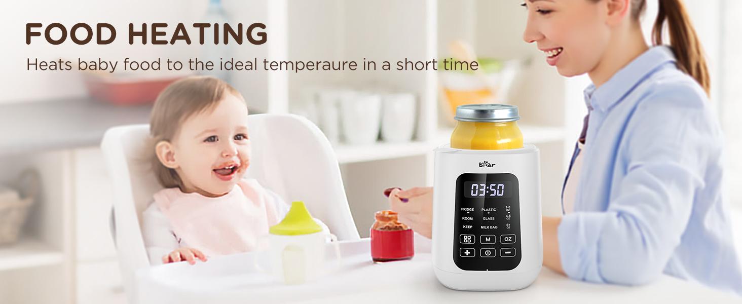 Bear Baby Bottle Warmer, Milk Warmer Breastmilk Bag Formula Fast Warming for New Born Baby Bottles, 6 Oz with Time Temp Control Automatic Shut Off at Home Use