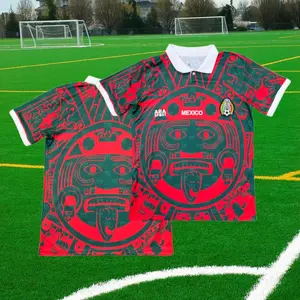 1998 Mexico Soccer National Team Home Red Nostalgia Soccer Jersey #2 Suarez #3 Sanchez Classic Breathable Quick Dry Soccer Jersey