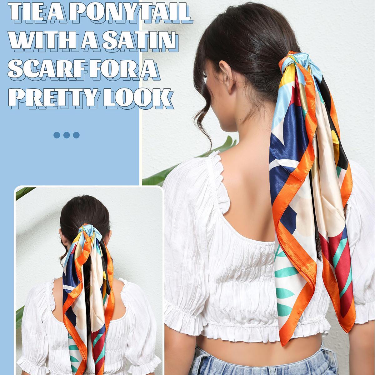 3-piece suit 35 Inches Large Printed Silk Like Texture Square Head Scarf Neck Scarves for Women Hair Kerchief Bandanas Scarf Sleeping Head Wraps Hair Band Headscarf Female Hair Accessories 3-piece suit 35 Inches Large Printed Silk Like Texture Square Head Scarf Neck Scarves for Women Hair Kerchief Bandanas Scarf Sleeping Head Wraps Hair Band Headscarf Female Hair Accessories