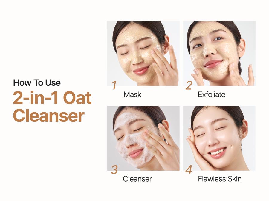 [Purito Official] Oat Exfoliating Facial Polish Cleanser l Oat Seed Water Hydration & Soothing, Lightweight, Non-Sticky FA Safe Moisturizer for Sensitive Skin, Non-Comedogenic, Fragrance-Free l Korean Skincare