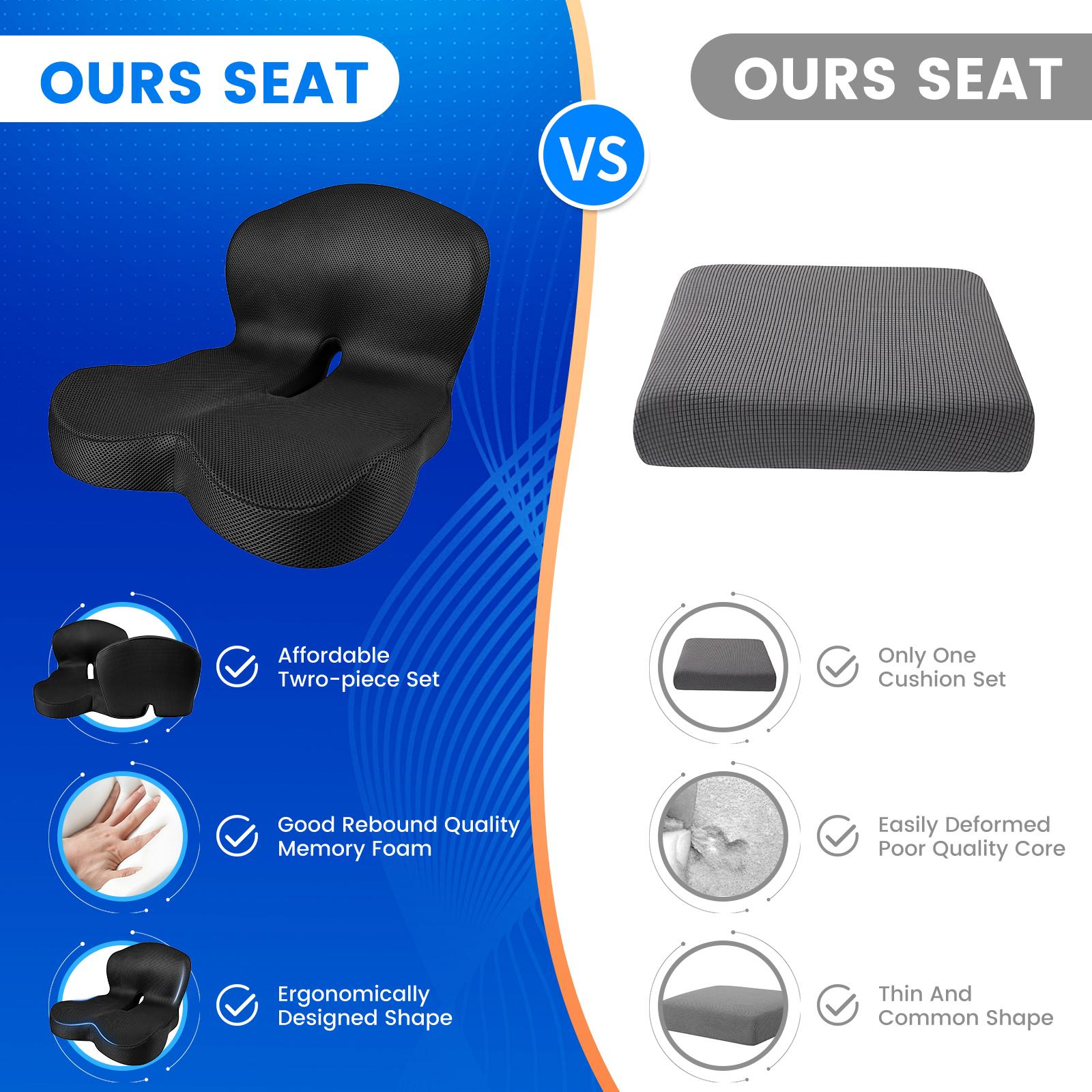 Seat Cushion for Truck Driver, Memory Foam Truck Seat Cushion with Adjustable Strap – Ergonomic Back Support & Sciatica Relief for Long Drives, Semi Truck Accessories Seat Cushion for Truck Driver, Memory Foam Truck Seat Cushion with Adjustable Strap – Ergonomic Back Support & Sciatica Relief for Long Drives, Semi Truck Accessories