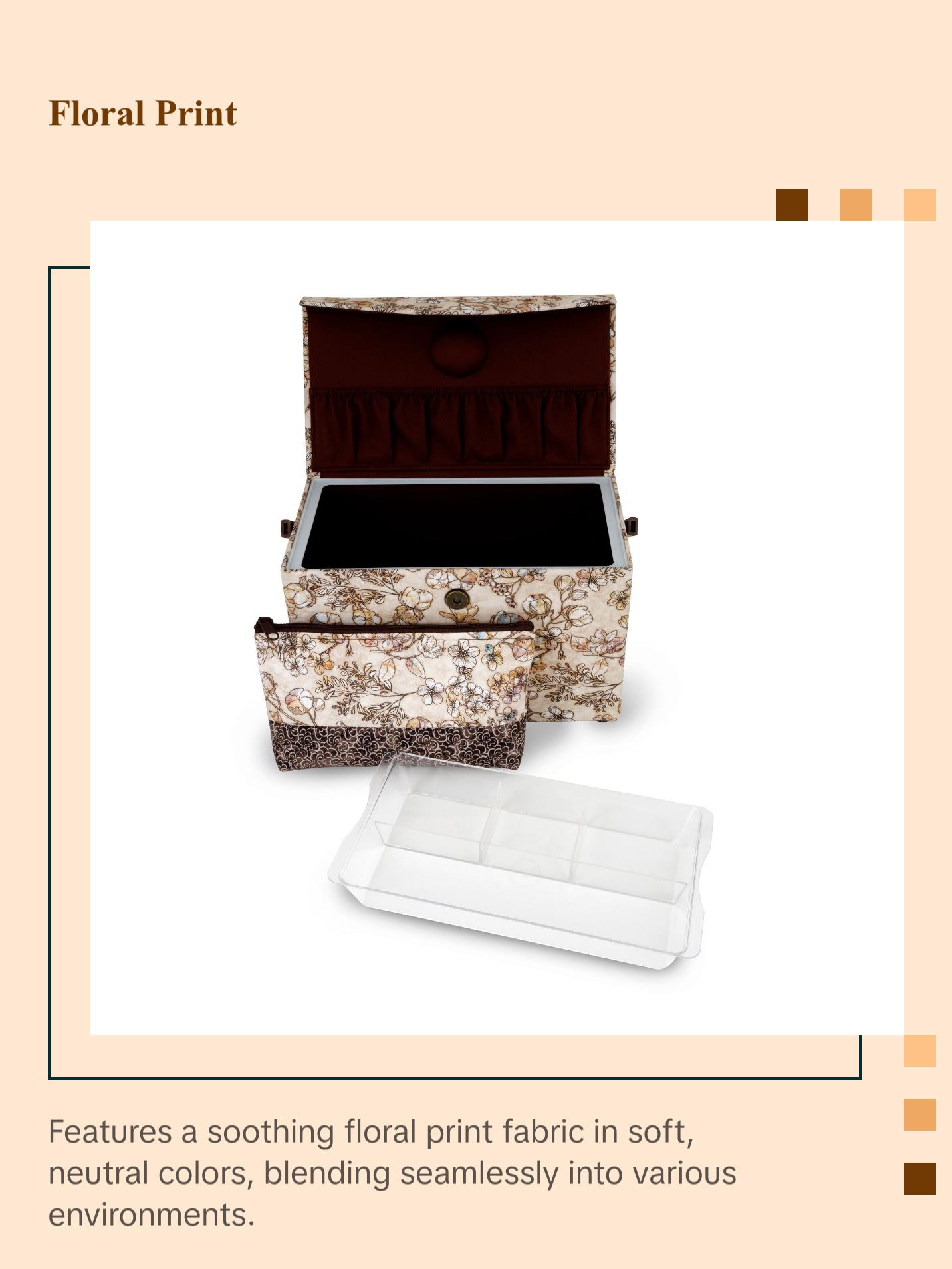 Rectangular Sewing Basket with Zippered Case, Medium