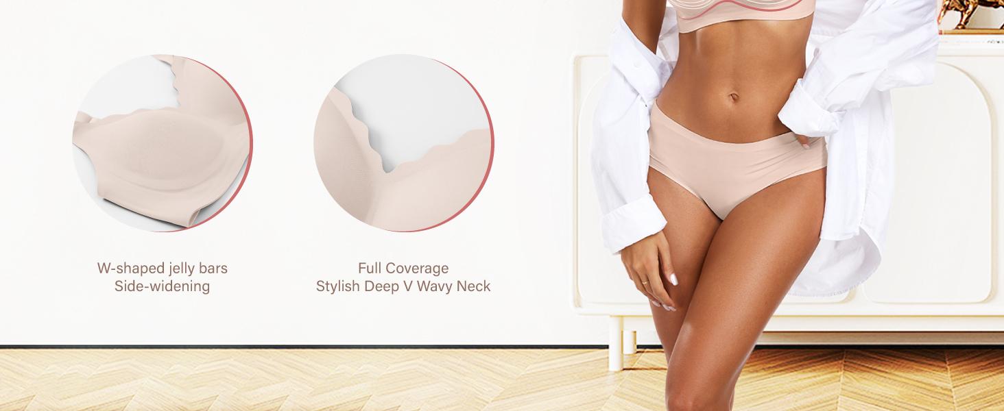 OEAK Women Seamless Soft Jelly Bra Push-Up Bralette Wireless No Underwire Comfort Full Coverage Everyday Bra