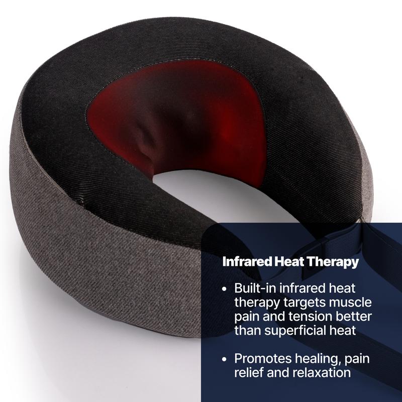 GhostBed Shiatsu Massaging Neck Pillow with Memory Foam & Infrared Heat Massage Machine