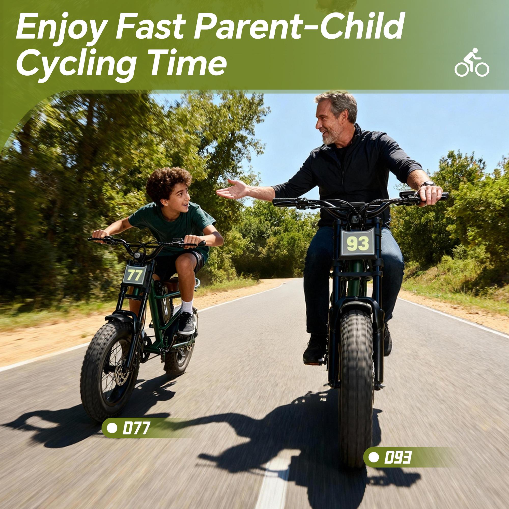 Upgraded electric bicycle with high carbon steel frame, hydraulic shock absorption, full suspension system, top speed of 32mph, 48V 1500W motor, riding assistance range of 40-70 miles, 20 * 4.5-inch all terrain tires, snow tires, off-road motorcycle