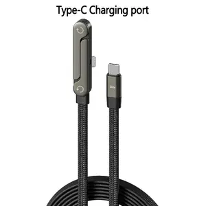 Invisible Holder Charger Cable with Stand 240W Super Fast Charging 2-in-1 Fast Charging Cord & Phone Stand for Gaming Office Car Travel Type-C Charging Cable Black data