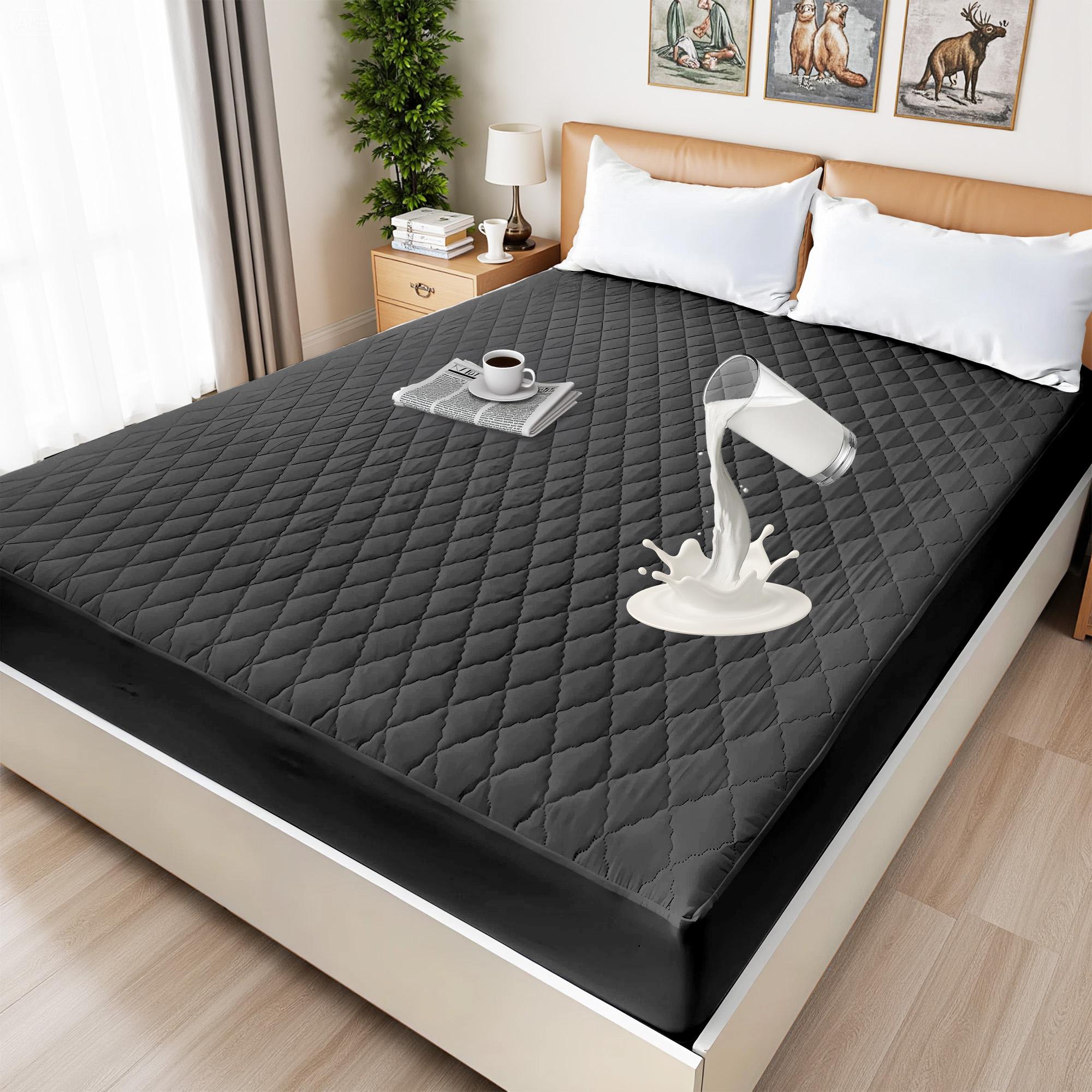 Bepatio 100% Water proof Queen Mattress Protector, Breathable Bamboo Rayon Mattress Cover with 6”-16” Deep Pocket, All-Season Waterproof Mattress  Pad for Bedroom, Guest Room,Solid Color,cool bamboo Fitted sheet set