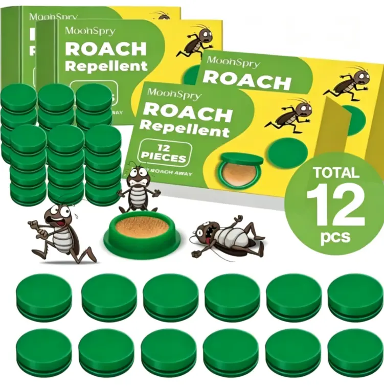 Indoor roach bait gel and trap, - 12 pieces, roachkiller - home outdoor pest control dragonfly bugrepellent bear spray advion cockroach Roach BaitTrap Kit moon moons pry Cockroach KillerRepellent Set