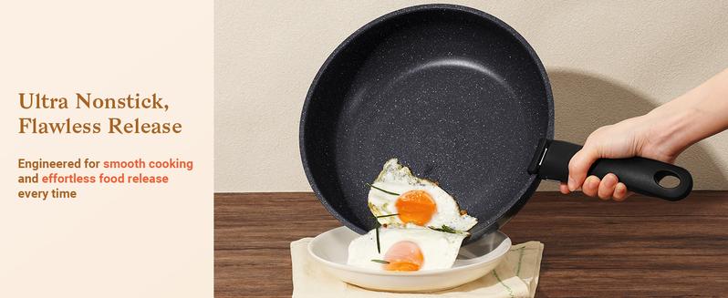 SODAY 12 Pcs Pots and Pans Set Non Stick, Kitchen Cookware Sets White Granite Nonstick Cooking Set with Frying Pans, Saucepans,Nonstick Pots with Glass Lid (NO PFOS, PFOA),Kitchenware,stock up on specials,Valentines Day gifts, gifts