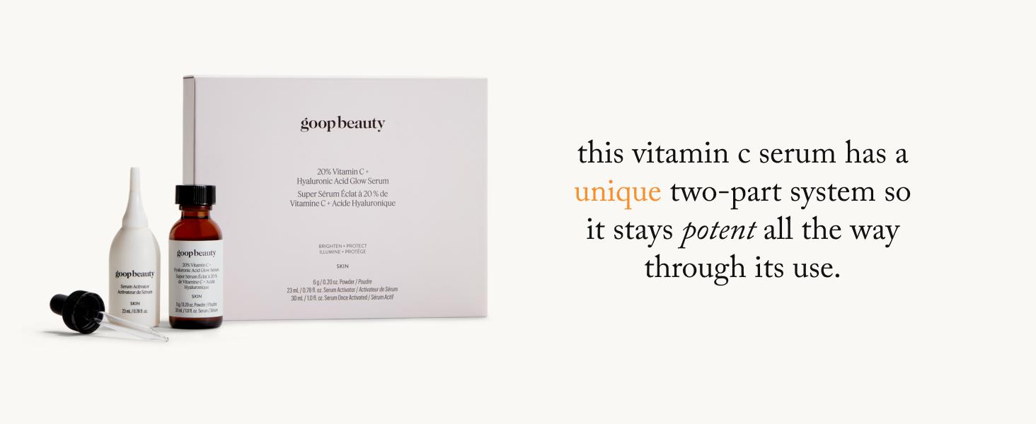 20% Vitamin C + Hyaluronic Acid Glow Serum by goop beauty | Improves Tone, Texture, and Hydration